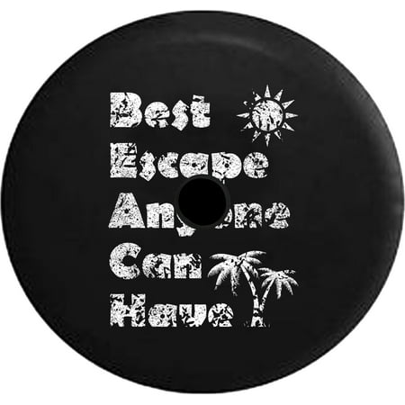 2018 2019 Wrangler JL BEACH - Best Escape Anyone Can Have Palm Trees Sun Spare Tire Cover Jeep RV 32 InchBack up (Best Camera For Safari 2019)