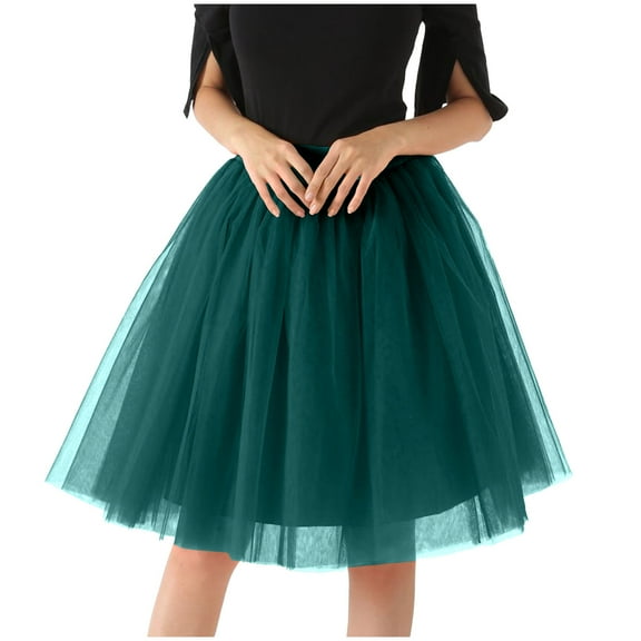 ylioge Tutus for Women Adults, Womens Pink Tutu Skirts 80s Lace Mesh Yarn Breathable High Waist Solid Color Cute Puffy Princess Mini Tulle Skirt Fall Saving Clearance