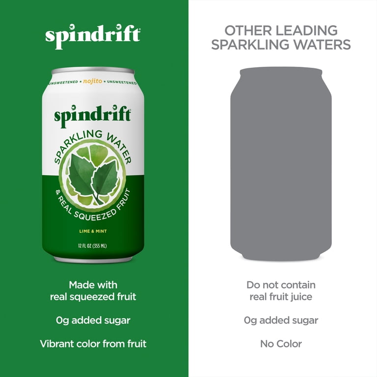 Spindrift Nojito Lime and Mint Sparkling Water, 12 fl oz, 8 Pack photo 3