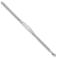 thumbnail image 2 of 14K White Gold Flat Curb Link Soft Diamond Shape ID Bracelet, 2 of 6