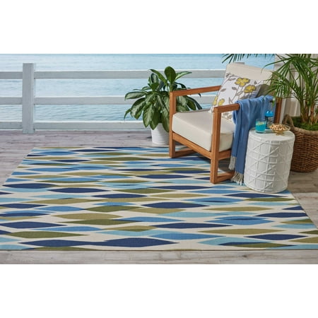 - Waverly Sun N Shade Abstract Seaglass Area Rug