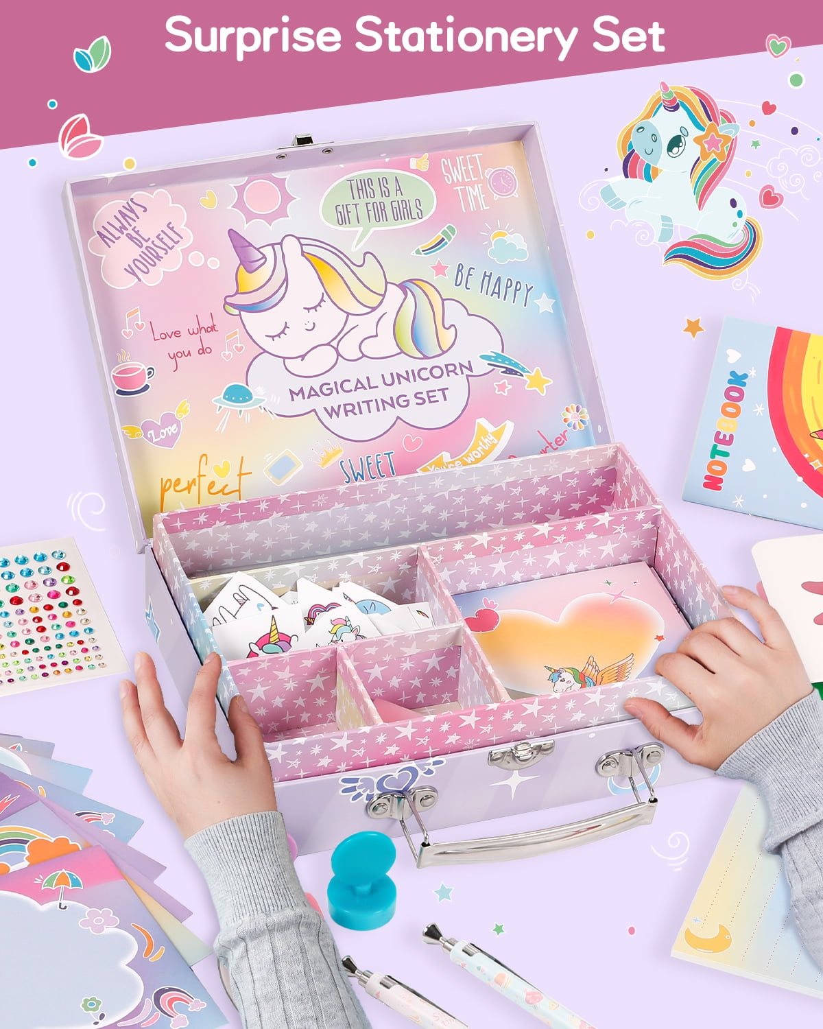 Nicpro 62PCS Unicorn Stationary Set, Cute Stationery Supplies