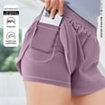 thumbnail image 2 of Women's 2 in 1 Running Shorts - Lightweight Athletic Workout Gym Yoga Shorts Liner with Phone Pockets, 2 of 8