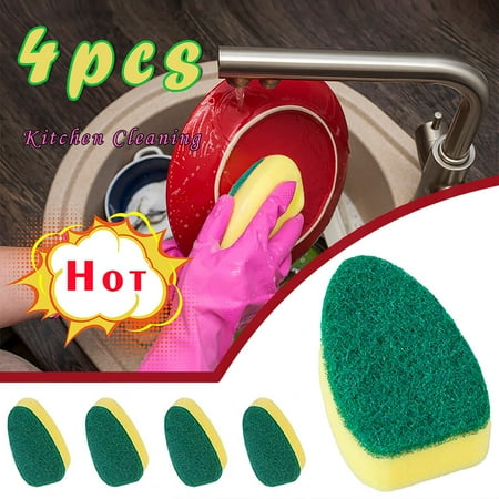 

4 Piece Dishwashing Stick Replacement Sponge Head Brush For Kitchen CleaningBackpack Home Essentials Smart Home Lighting Halloween Decorations Home Decor For Living Room XYZ 2234