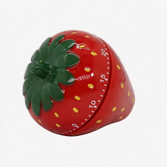 Strawberry Shaped Mechanical Cooking Timer, Versatile Stylish Kitchen Ornament, Manual Wind-Up Timing Tool for Baking Cooking Home Decor