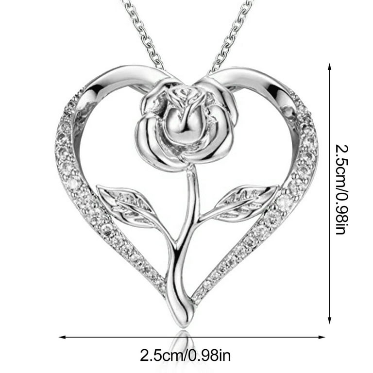 ネックレス・ペンダント TATIANA Tiny Rose Flower Heart necklace BMR569 Taicanon Heart Rose Flower Pendant Necklace Jewelry