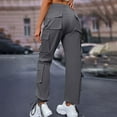 thumbnail image 5 of Kmdttou Cargo Pants Women Baggy Plus Size Solid Color Fashionable And Comfortable High Waisted Workwear Pants With 8 Pockets For Casual Wear, 5 of 8