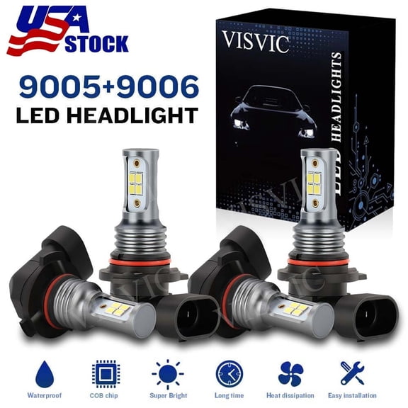 9005 9006 LED Headlight Bulb5000K High Low Beam Kit Combo Super White Bright