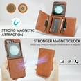thumbnail image 5 of for Samsung Galaxy Z Flip 7 Wallet Case with 7 Card Slots, Detachable Magnetic Back Cover, Premium PU Leather Kickstand Drop Protective Shockproof Classic Flip Case for Galaxy Z Flip 7, Brown, 5 of 11