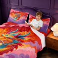 thumbnail image 3 of Manfei Traditional Eastern Dragon Animals Queen Sheets,Fantasy Cloud Queen Sheet Sets,Pink Purple,4-Piece,1 Flat Sheet,1 Fitted Sheet and 2 Pillowcases, 3 of 6