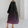 thumbnail image 5 of Women's Plus Size Gradient Dresses Casual Long-Sleeve Crew Neck Dress Loose Fit Midi Dresses with Pockets, 5 of 5