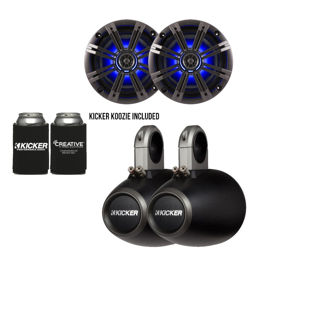 Kicker Marine Bundle with (2)OEM Replacement Speakers + 12KMTES