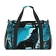 thumbnail image 1 of Disketp Blue Full Moon Wolf Bolsa de Viaje Tipo Duffle, Bolso de Mano para Fin de Semana para Mujer, Bolsa de Gimnasio Ligera para Hombre, Esencial para Viajes, 1 of 7