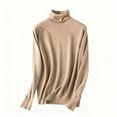 thumbnail image 6 of Busydd Sweaters for Women Trendy Solid Color Turtleneck Womens Undershirts Casual Thermal Long Sleeve Pullover Women's Sweaters S, 6 of 7