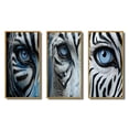 thumbnail image 2 of Designart "Striking Patterns on a Zebra II" Animals Framed Wall Art Set Of 3 - White Zebra Frame Canvas Set For Living Room Decor, 2 of 7