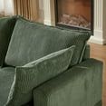 thumbnail image 3 of 113.5'' Modular Sectiona Corduroy Sofa,Convertible U Shaped Sectional Couch with Storage Ottoman for Living Room,Green, 3 of 8