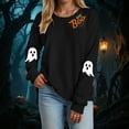 thumbnail image 2 of Jkety Halloween Shirts for Women Halloween Sweatshirts for Women Ghost Pumpkin Long Sleeve Shirt Graphic Tees Fall Pullover Tops(Black,S), 2 of 5