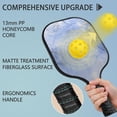 thumbnail image 2 of Pickleball Paddles Set Of 2, Fiberglass Surface, Turquoise Marble Pattern, 4 Balls & Bag, 2 of 5