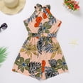 thumbnail image 4 of FYMNSI Mommy and Me Summer Short Romper Outfits Sleeveless Belted Casual Jumpsuit Overall for Beach Holiday Photo Shoot Pink (Women M), 4 of 10