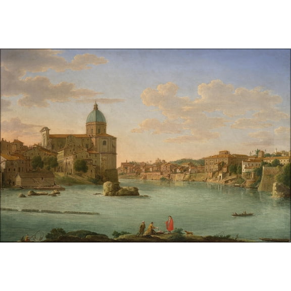 24"x36" Gallery Poster, Hendrik Frans van Lint Rome, A View of San Giovanni dei Fiorentini