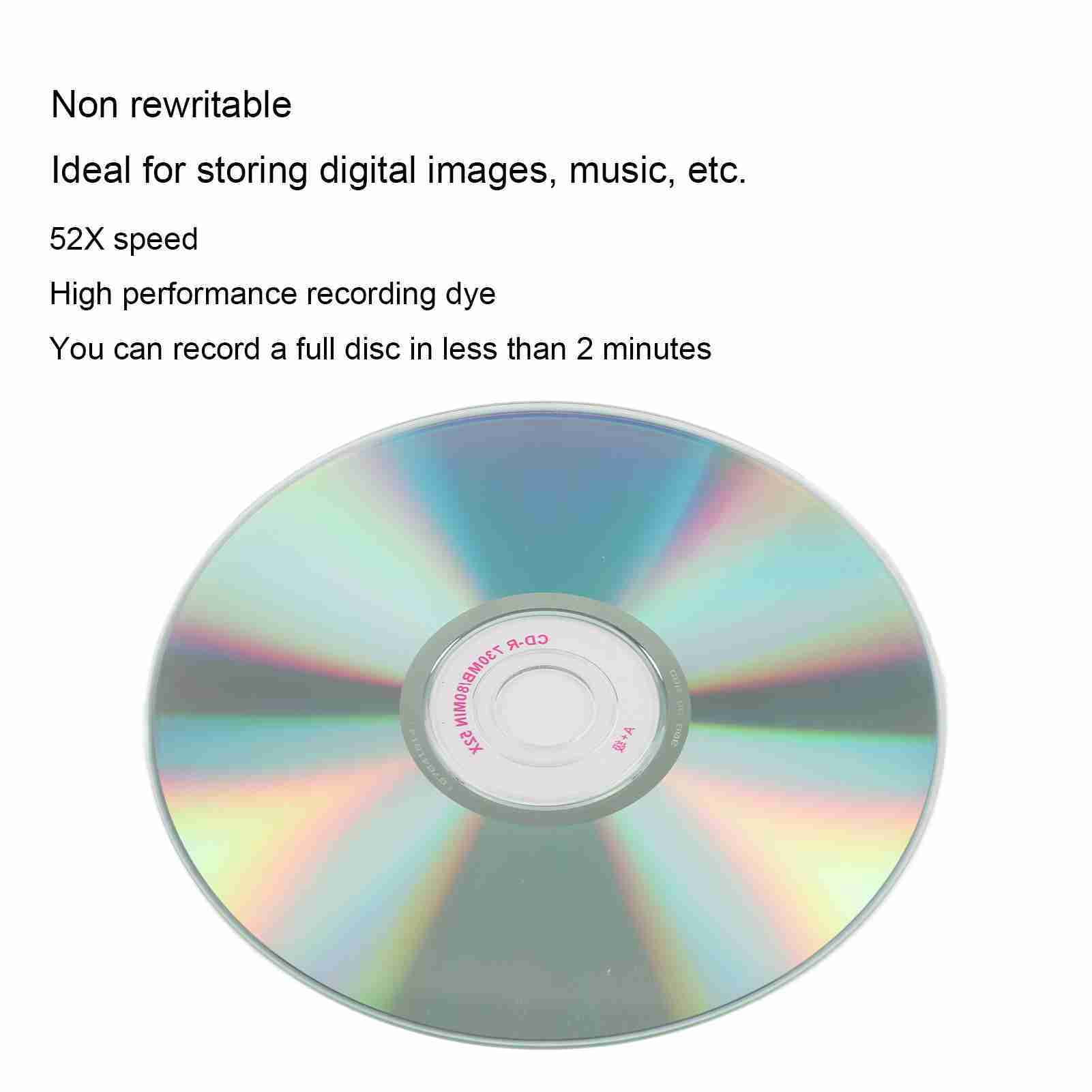 52X CD,R Blank Discs 700MB Capacity, Fast Recording For Audio, Video  Files