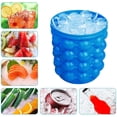 thumbnail image 2 of Bandejas de hielo para moldes de cubitos de hielo, cubo de hielo grande de silicona, fabricante de cubitos de hielo (2 en 1), redondo, portátil, para whisky congelado, cóctel, bebidas Fason WRQX-215, 2 of 7