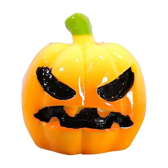 5-Piece Halloween Resin Figurine Set DIY Craft Supplies Mini Pumpkin Witch Cat Sculpture for Micro Landscape Snow Globe Desk Display Festive Holiday Ornaments