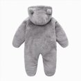 thumbnail image 4 of HCNTES Baby Boy Winter Clothes Newborn Baby Girls Boys Cute Bear Fleece Footie Bunting Snowsuit Toddler Infant Hooded Plush Footed Jumpsuit Romper Winter Fall Warm Coat Outfits, 4 of 6
