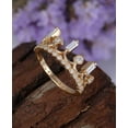 thumbnail image 4 of HeartsAndYou 1.5ct Baguette Cut Moissanite Engagement Ring for Women 18k Yellow Gold Over Silver Crown Design Stylish, 4 of 8