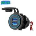 thumbnail image 2 of Car Charger Dual USB QC3.0 Motorbike Charger 12-24V LED Portable Charging Adapter  Red Light without Cable, 2 of 10
