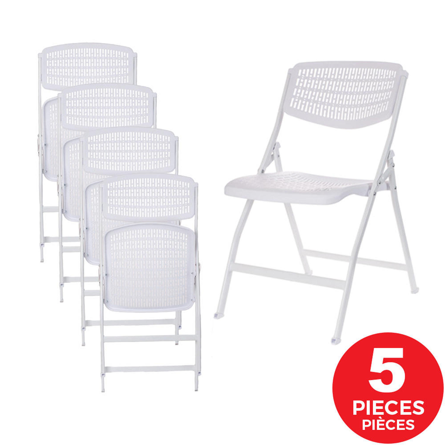 Indoor Standard Folding Chair red Plastic mesh with Breathable seat and backrest