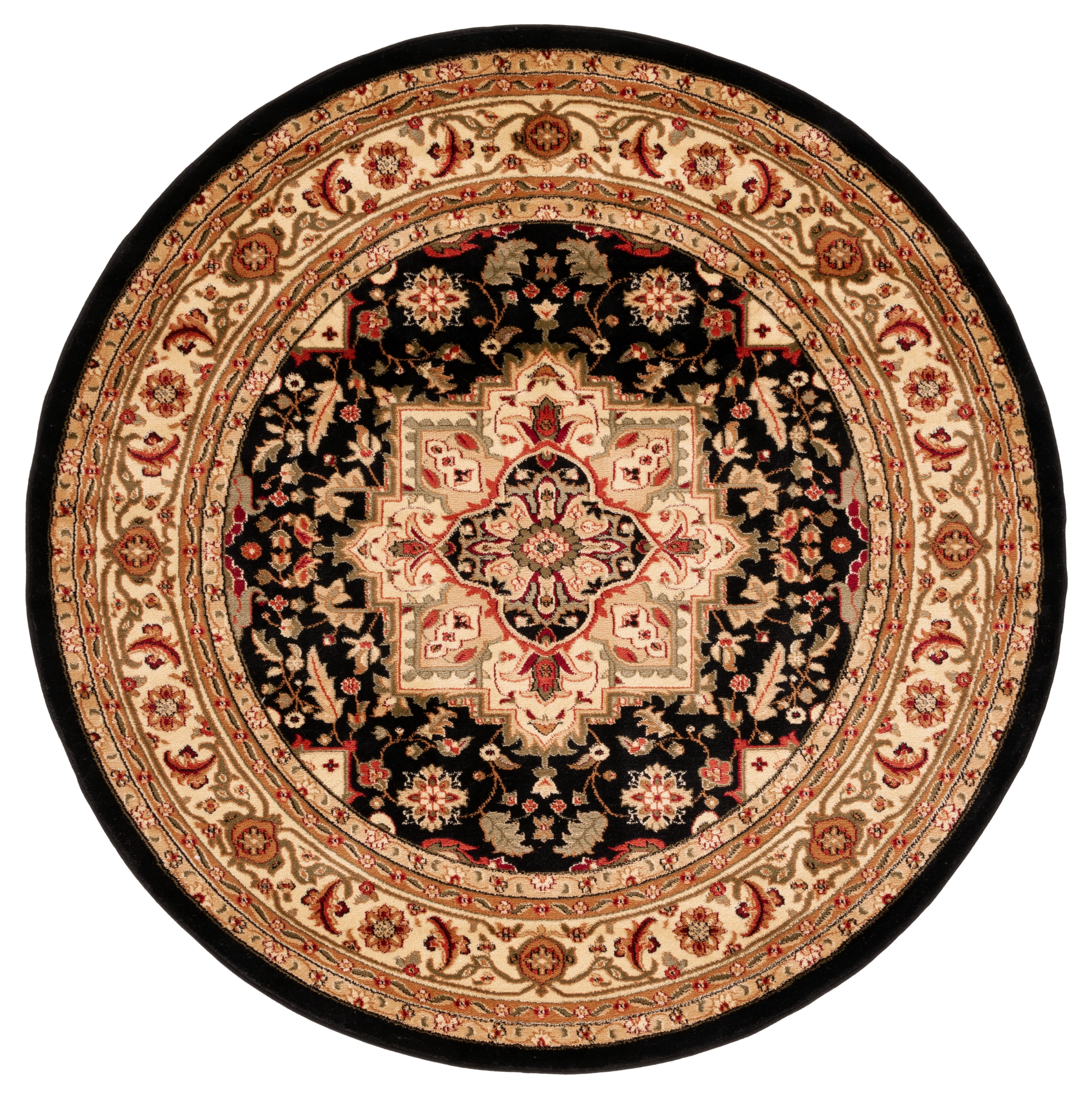 Safavieh Lyndhurst Miranda Floral Area Rug, Black/Beige, 6' x 6' Round