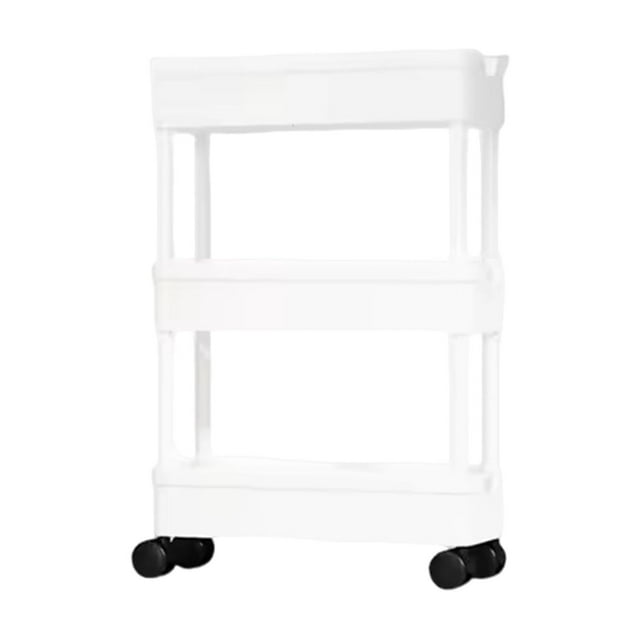 yingyy Black 3 Tier Storage Cart With Rotatable Wheel For Home Organization Versatile White,3 layers 15cm