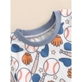 thumbnail image 5 of vera natura Baby Boy and Girl Baseball Outfit,Short Sleeve Tops Elastic Waist Shorts Toddler 2 Piece Summer Set Blue 0-6 Months, 5 of 9