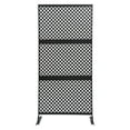 thumbnail image 4 of Black 3 Panels Privacy Screen, Decorative Privacy Screen, Diamond-shaped Design Privacy Fence Screen, 4 of 22