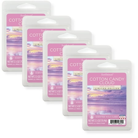 Cotton Candy Cloud Scented Wax Melts, ScentSationals, 2.5 oz (5-Pack)