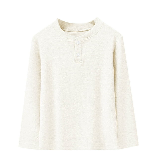 Kids Base Layer Solid Versatile Casual Winter Top Thermal