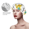 thumbnail image 4 of Kdxio Dinosaur on Excavator Print Shower Cap for Women,Elastic and Reusable,Double Waterproof Layers Bathing Hat, 4 of 9