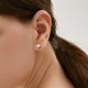 thumbnail image 3 of Pendientes de corazón inicial de Silvora, tachuelas de plata esterlina hipoalergénicas para mujer, diminuta letra B, dijes de oreja, regalo de joyería para cumpleaños, día de la madre, 3 of 8