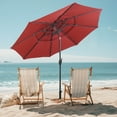 thumbnail image 2 of Costway 10 ft 3-tier Vented Patio Umbrella Large Market Table Umbrella Outdoor Sun Shade Red, 2 of 10