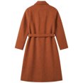 thumbnail image 5 of Enjoytime Trench Coat Women Lapel Double Breasted Long Overcoat with Belt Long Sleeve Trendy Casual Fashion Fall Winter Outerwear, 5 of 7