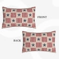 thumbnail image 6 of ZNDUO Rectangular Plush Cushion Cover, Retro Usa Flag Patriotic Pattern Non-Pilling Hidden Zip Bedroom Sofa Pillowcases, 14"x20", 6 of 8