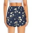 thumbnail image 4 of Uemuo Daisies Flowers Pattern Women's Athletic Shorts High Waisted Running Shorts with Liner Pockets Gym Elastic Workout Shorts-, 4 of 9