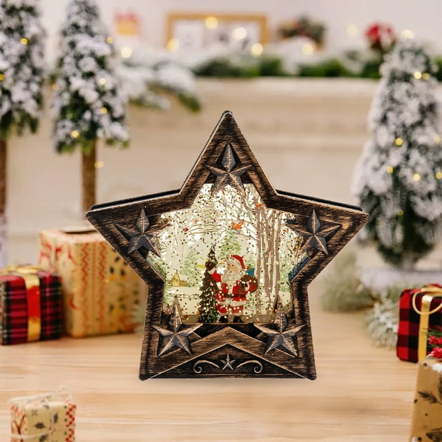 Muñeco de nieve navideño iluminado con pilas incluidas. Luces LED transparentes. Farol colgante para árbol de Navidad. Original accesorio luminoso para fiestas navideñas y decoración del hogar. 50 ml.