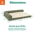 thumbnail image 4 of Plush & Grid Cord Orthopedic Deluxe L-Chaise Pet Bed for Dogs and Cats - Olive, Large, 4 of 12