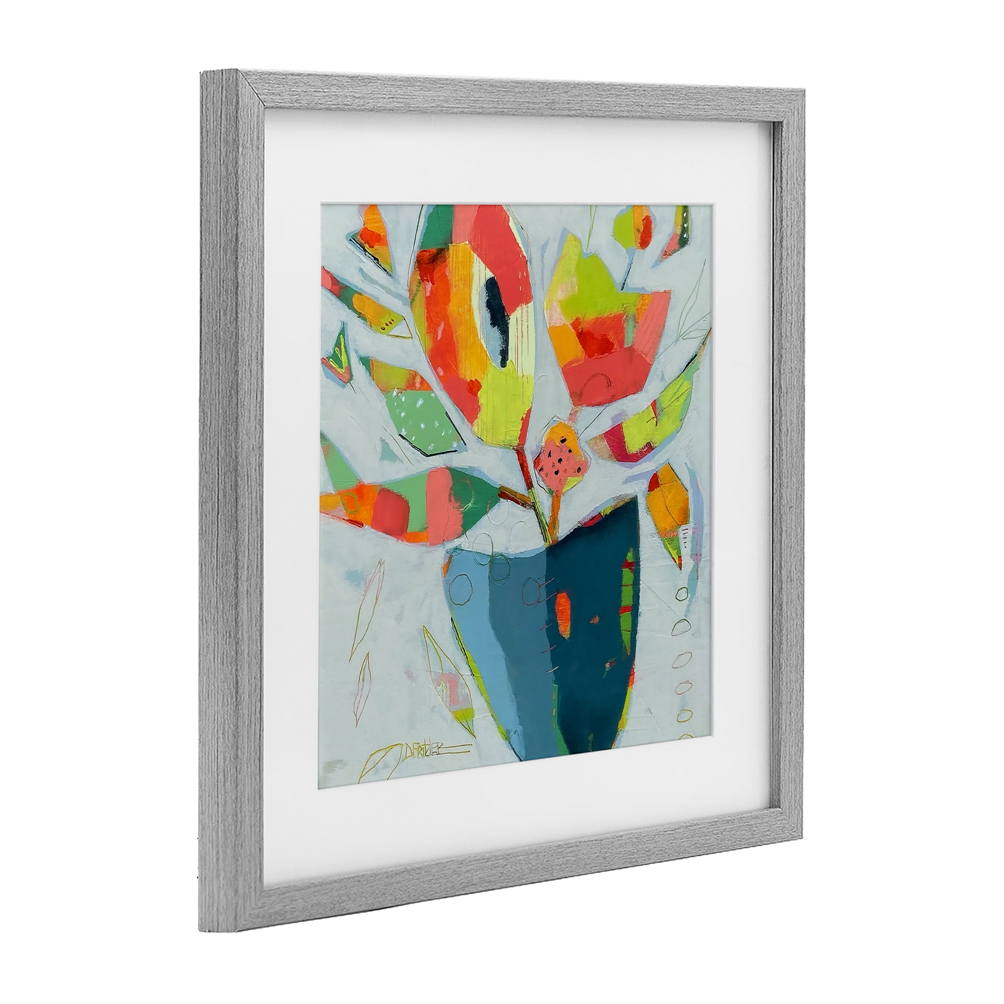Getting My Groove On Gray Framed Print Under Glass, design by Dianna Fritzler