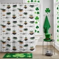 thumbnail image 5 of Shower Curtain, Boho Geometric Green Black Waterproof Shower Curtain Set with Hooks for Bathroom Showers,Stalls and Bathtubs,60x72In Mid Century Patterns, 5 of 9