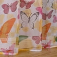 thumbnail image 5 of 2PCS Sunflower Curtains Kitchen Decor Yellow Sheer Curtains for Small Window Voile Room Scarf Door Bed Drape Panels for Bedroom Living Room Floral Drape Panel Butterfly, 5 of 8