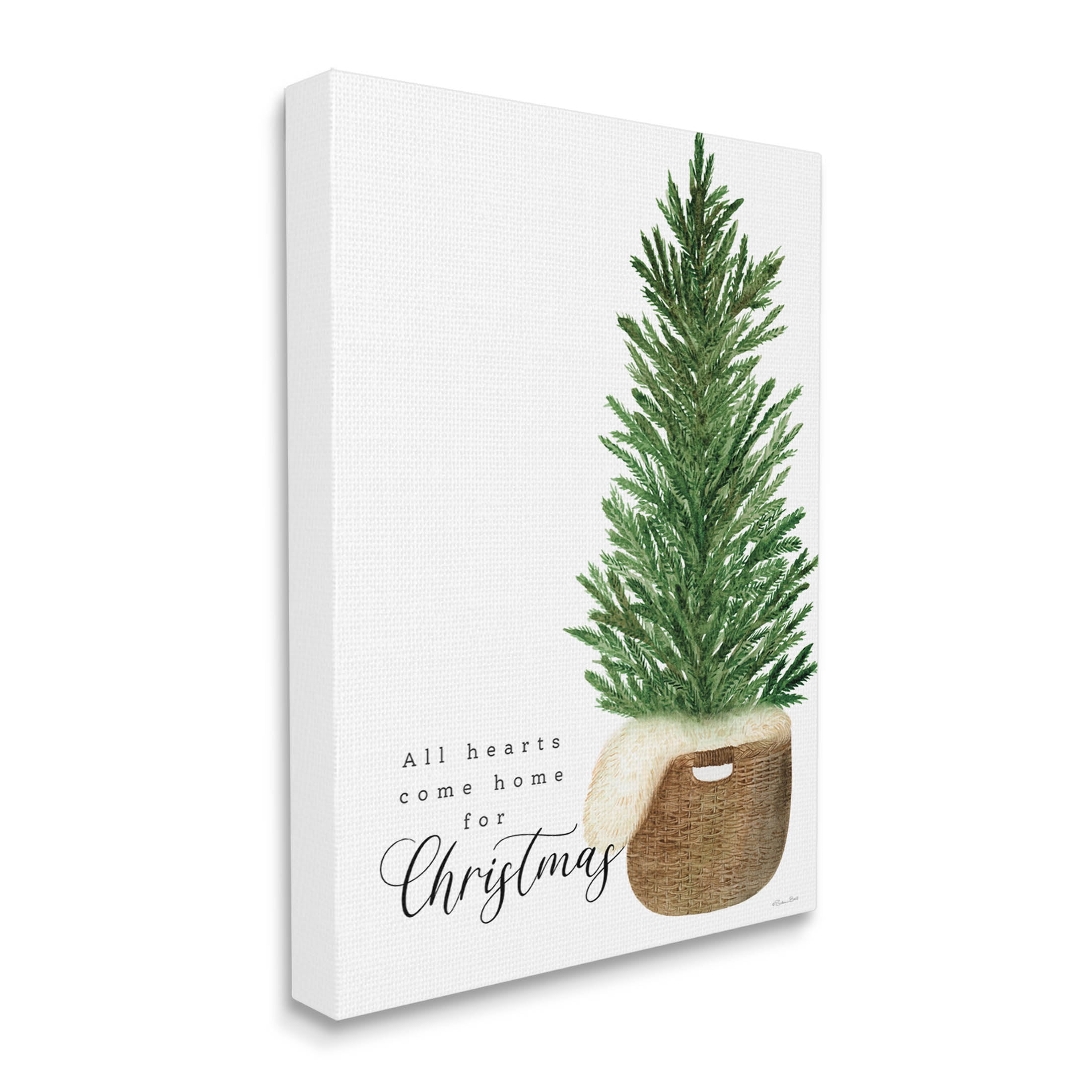 All Hearts Home For Christmas Phrase Holiday Graphic Art Gallery Wrapped Canvas Print Wall Art