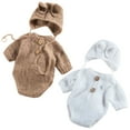 thumbnail image 2 of Coofit Rabbit Baby Outfit Knitted Simple Newborn Bunny Costume with Newborn Rabbit Hat, 2 of 10